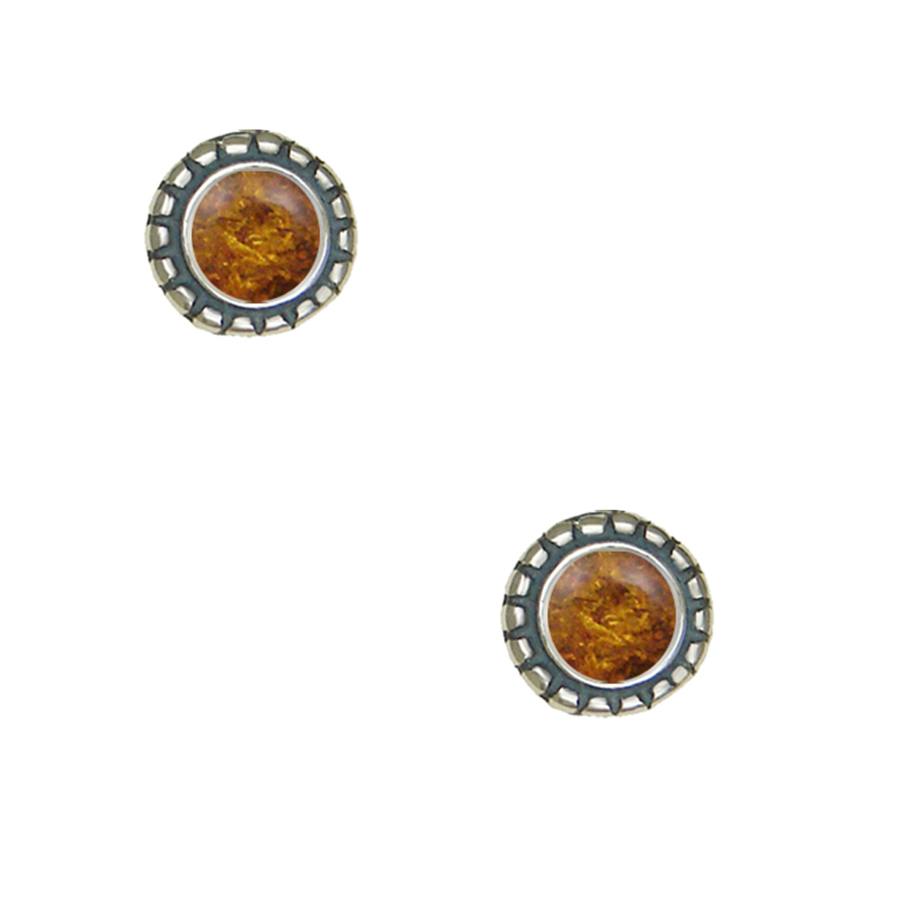 Sterling Silver Little Amber Post Stud Earrings